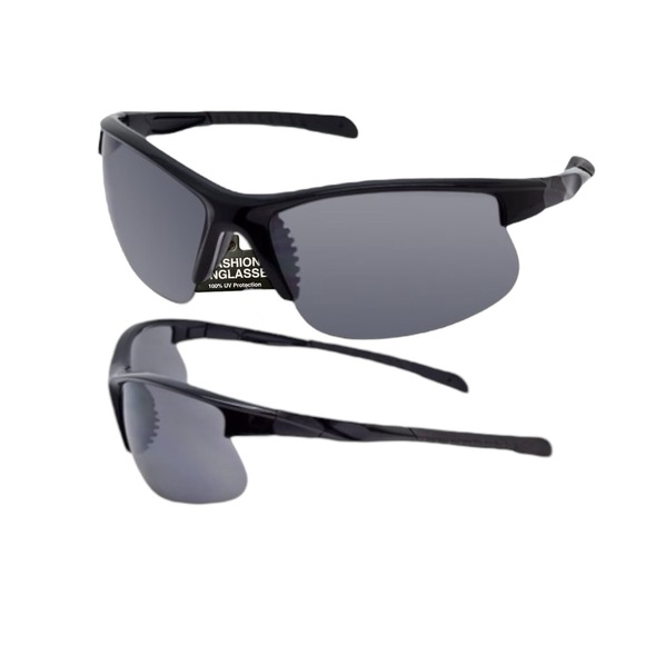 Sports Wrap Semi Rim Sunglasses - Picture 2 of 7